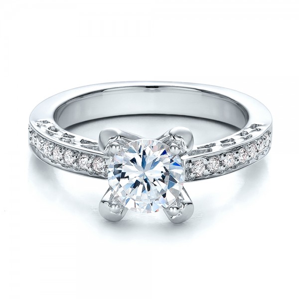 Diamond and Filigree Engagement Ring - Vanna K #100284 - Seattle ...