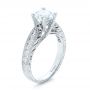 Diamond And Hand Engraved Engagement Ring With Matching Wedding Band - Kirk Kara - Three-Quarter View -  1274 - Thumbnail