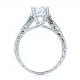 Diamond And Hand Engraved Engagement Ring With Matching Wedding Band - Kirk Kara - Front View -  1274 - Thumbnail