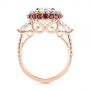 18k Rose Gold 18k Rose Gold Diamond And Ruby Halo Engagement Ring - Front View -  105160 - Thumbnail