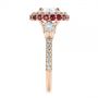 18k Rose Gold 18k Rose Gold Diamond And Ruby Halo Engagement Ring - Side View -  105160 - Thumbnail