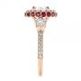 14k Rose Gold 14k Rose Gold Diamond And Ruby Halo Engagement Ring - Side View -  105160 - Thumbnail