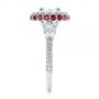 18k White Gold 18k White Gold Diamond And Ruby Halo Engagement Ring - Side View -  105160 - Thumbnail