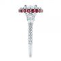  Platinum Diamond And Ruby Halo Engagement Ring - Side View -  105160 - Thumbnail