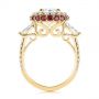 18k Yellow Gold 18k Yellow Gold Diamond And Ruby Halo Engagement Ring - Front View -  105160 - Thumbnail