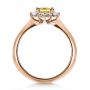 18k Rose Gold 18k Rose Gold Diamond And Yellow Sapphire Engagement Ring - Front View -  1403 - Thumbnail