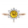 14k Rose Gold 14k Rose Gold Diamond And Yellow Sapphire Engagement Ring - Top View -  1403 - Thumbnail