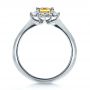 18k White Gold 18k White Gold Diamond And Yellow Sapphire Engagement Ring - Front View -  1403 - Thumbnail