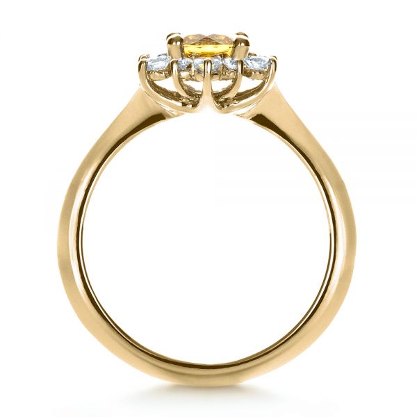 18k Yellow Gold 18k Yellow Gold Diamond And Yellow Sapphire Engagement Ring - Front View -  1403