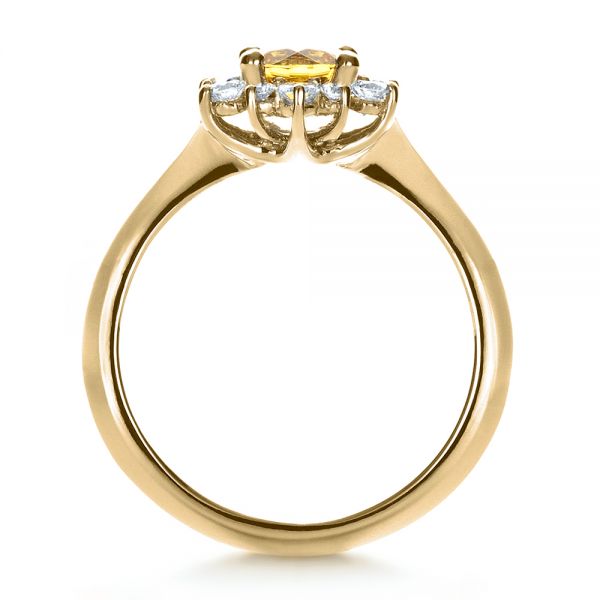 18k Yellow Gold 18k Yellow Gold Diamond And Yellow Sapphire Engagement Ring - Front View - 1403