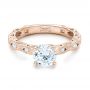 14k Rose Gold 14k Rose Gold Diamond In Filigree Engagement Ring - Flat View -  102788 - Thumbnail