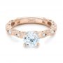 14k Rose Gold 14k Rose Gold Diamond In Filigree Engagement Ring - Flat View -  102788 - Thumbnail