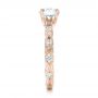 18k Rose Gold 18k Rose Gold Diamond In Filigree Engagement Ring - Side View -  102788 - Thumbnail