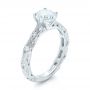 14k White Gold Diamond In Filigree Engagement Ring - Three-Quarter View -  102788 - Thumbnail