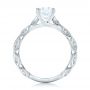 14k White Gold Diamond In Filigree Engagement Ring - Front View -  102788 - Thumbnail