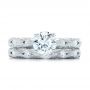 14k White Gold Diamond In Filigree Engagement Ring - Top View -  102788 - Thumbnail