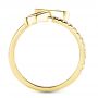 14k Yellow Gold Double Center Split Shank Engagement Ring - Front View -  107434 - Thumbnail