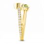 14k Yellow Gold Double Center Split Shank Engagement Ring - Side View -  107434 - Thumbnail