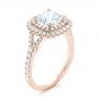14k Rose Gold 14k Rose Gold Double Halo Diamond Engagement Ring - Three-Quarter View -  103061 - Thumbnail