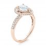 18k Rose Gold 18k Rose Gold Double Halo Diamond Engagement Ring - Three-Quarter View -  103091 - Thumbnail