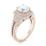 18k Rose Gold 18k Rose Gold Double Halo Diamond Engagement Ring - Three-Quarter View -  103712 - Thumbnail