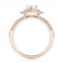 18k Rose Gold 18k Rose Gold Double Halo Diamond Engagement Ring - Front View -  103091 - Thumbnail