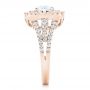 18k Rose Gold 18k Rose Gold Double Halo Diamond Engagement Ring - Side View -  102487 - Thumbnail