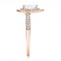 18k Rose Gold 18k Rose Gold Double Halo Diamond Engagement Ring - Side View -  103091 - Thumbnail