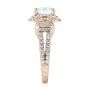 18k Rose Gold 18k Rose Gold Double Halo Diamond Engagement Ring - Side View -  103712 - Thumbnail