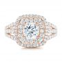 18k Rose Gold 18k Rose Gold Double Halo Diamond Engagement Ring - Top View -  102487 - Thumbnail