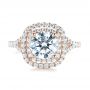 14k Rose Gold 14k Rose Gold Double Halo Diamond Engagement Ring - Top View -  103061 - Thumbnail