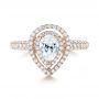 14k Rose Gold 14k Rose Gold Double Halo Diamond Engagement Ring - Top View -  103091 - Thumbnail