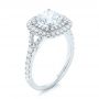 14k White Gold 14k White Gold Double Halo Diamond Engagement Ring - Three-Quarter View -  103061 - Thumbnail