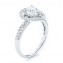 18k White Gold Double Halo Diamond Engagement Ring - Three-Quarter View -  103091 - Thumbnail