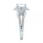 18k White Gold Double Halo Diamond Engagement Ring - Side View -  103712 - Thumbnail