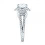 18k White Gold Double Halo Diamond Engagement Ring - Side View -  103712 - Thumbnail