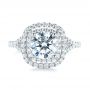 18k White Gold Double Halo Diamond Engagement Ring - Top View -  103061 - Thumbnail