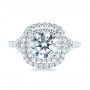 18k White Gold Double Halo Diamond Engagement Ring - Top View -  103061 - Thumbnail