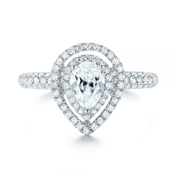  Platinum Platinum Double Halo Diamond Engagement Ring - Top View -  103091