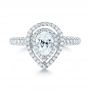 18k White Gold Double Halo Diamond Engagement Ring - Top View -  103091 - Thumbnail