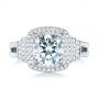 18k White Gold Double Halo Diamond Engagement Ring - Top View -  103712 - Thumbnail