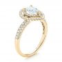 18k Yellow Gold 18k Yellow Gold Double Halo Diamond Engagement Ring - Three-Quarter View -  103091 - Thumbnail
