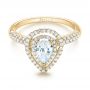 14k Yellow Gold 14k Yellow Gold Double Halo Diamond Engagement Ring - Flat View -  103091 - Thumbnail
