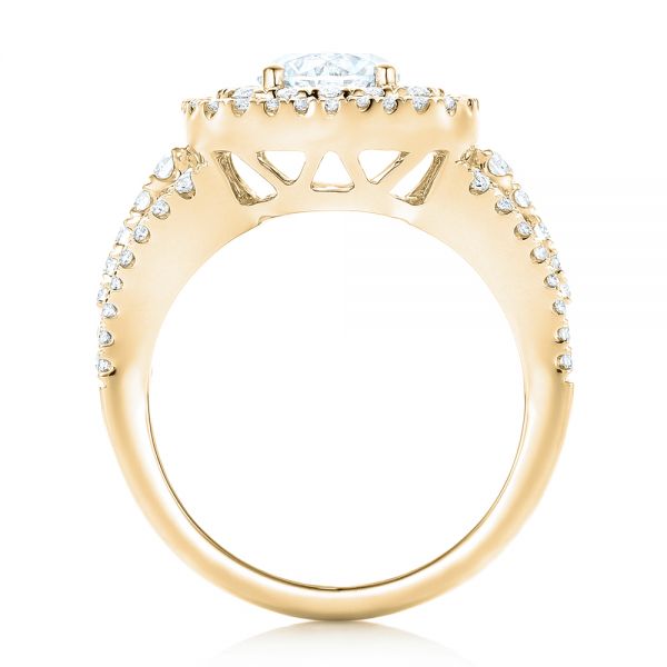 14k Yellow Gold 14k Yellow Gold Double Halo Diamond Engagement Ring - Front View -  102487