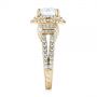 14k Yellow Gold 14k Yellow Gold Double Halo Diamond Engagement Ring - Side View -  103712 - Thumbnail