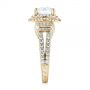 18k Yellow Gold 18k Yellow Gold Double Halo Diamond Engagement Ring - Side View -  103712 - Thumbnail
