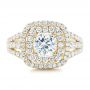18k Yellow Gold 18k Yellow Gold Double Halo Diamond Engagement Ring - Top View -  102487 - Thumbnail