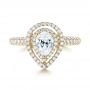 14k Yellow Gold 14k Yellow Gold Double Halo Diamond Engagement Ring - Top View -  103091 - Thumbnail