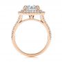 18k Rose Gold 18k Rose Gold Double Halo French Cut Diamond Engagement Ring - Front View -  105985 - Thumbnail