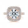 14k Rose Gold 14k Rose Gold Double Halo French Cut Diamond Engagement Ring - Top View -  105985 - Thumbnail